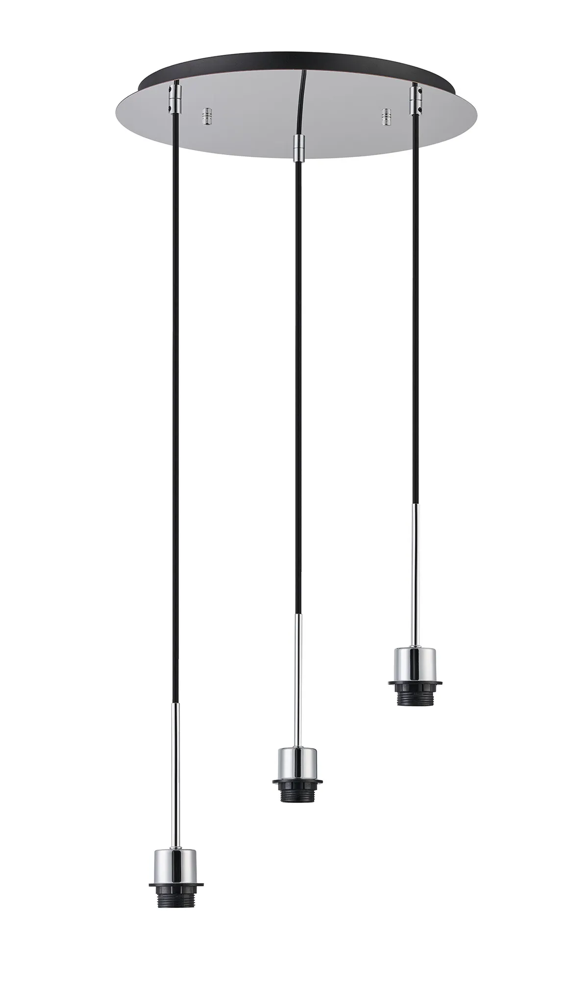 D0905CH  Carrie 40cm Polished Chrome 3 Light Round E27 Universal Pendant (FRAME ONLY), Suitable For A Vast Selection Of Shades